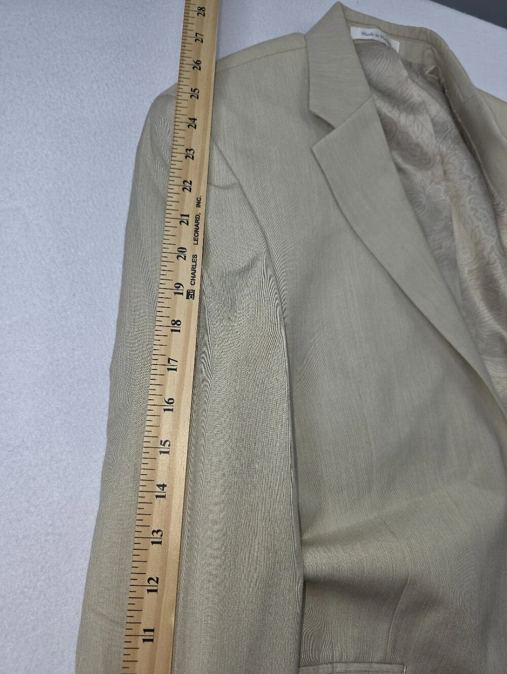 Chaps Men's Light Beige Two-Button Sport Coat Blazer Size 42R CU-3715